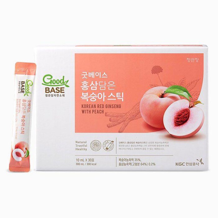 Cheong Kwan Jang - Goodbase Korean Red Ginseng With Peach Drink (10ml*30 Pack) - 10 ml x 30 pcs