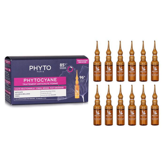 Phytocyane Anti-hair Loss Reactional Treatment (for Woman) - 12x5ml/0.16oz