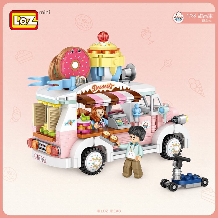 Loz Mini Blocks - Dessert Cart - 14 x 18 x 8 cm