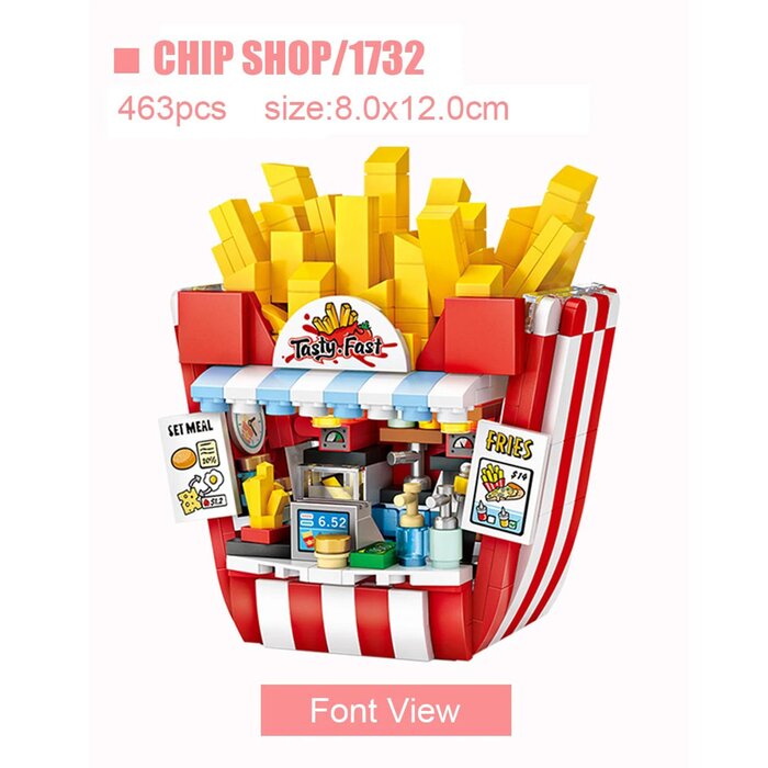 Loz Dream Amusement Park Series - Chip Shop - 14x18x8cm