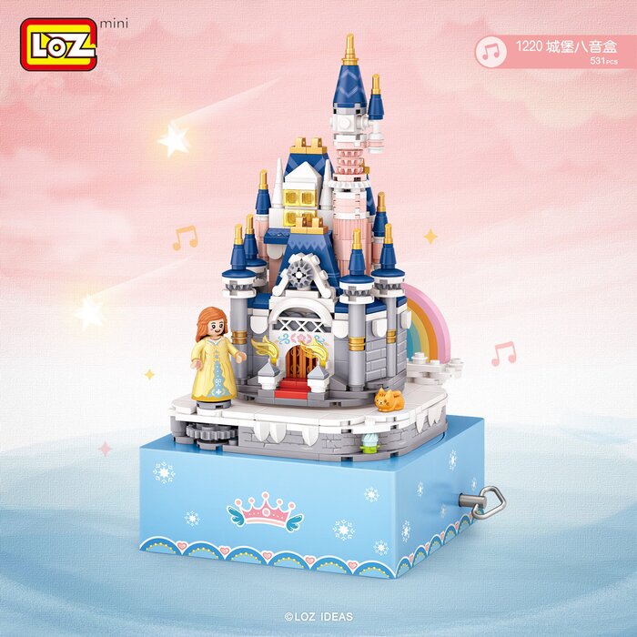 Loz Creator - Princess Castle Rotating Music Box - 19 x 26 x 8 cm