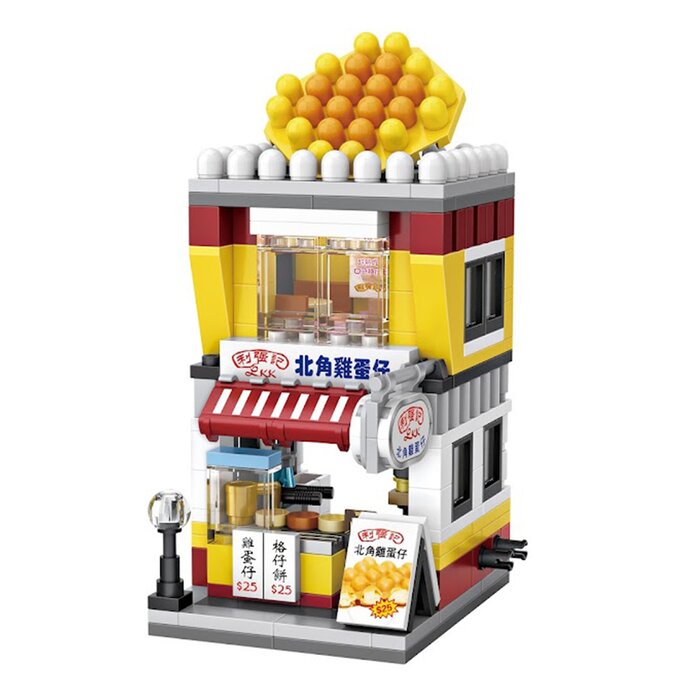 Loz Mini Blocks - Hong Kong Style Egg Waffle Shop - 20 x 17 x 5 cm