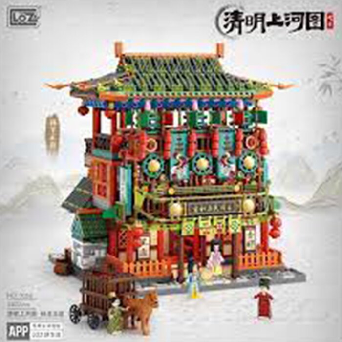 Loz Mini Blocks - Qingming Shanghe Map - Sun Yangzheng - 40 x 28 x 9.5cm