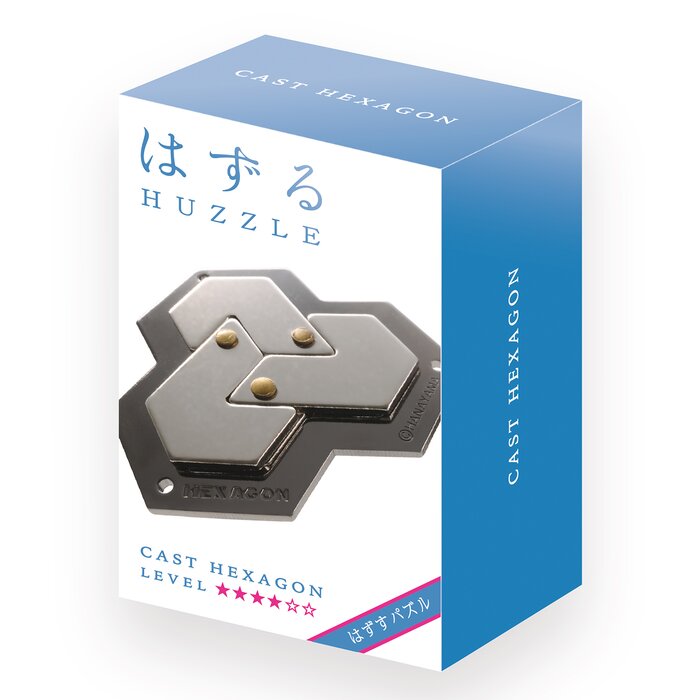 Hanayama | Hexagon Hanayama Metal Brainteaser Puzzle Mensa Rated Level 4 - 75*119*45 mm