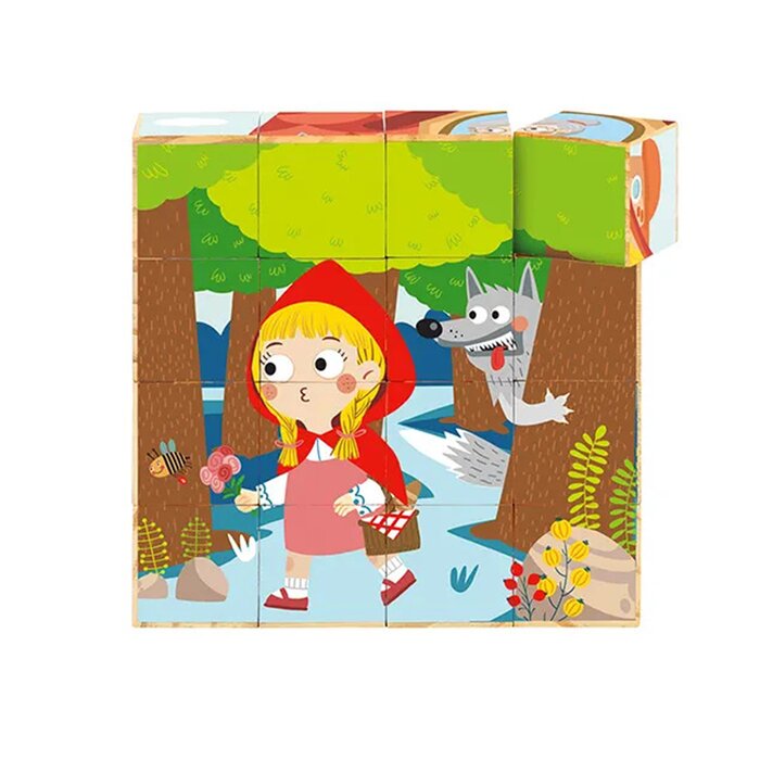 Block Puzzle - Little Red Riding Hood - 14x14x4cm