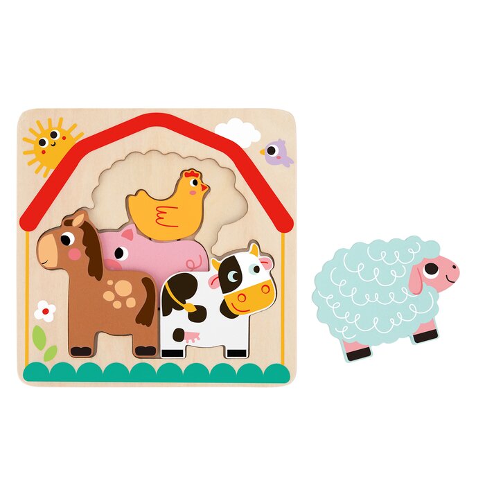 Multi-layered Farm Puzzle - 17x17x2cm