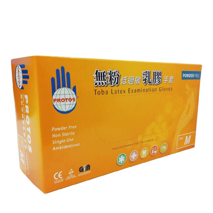 Protos - Latex Examination Gloves -white (m) - M