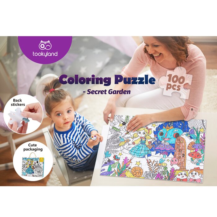 Coloring Puzzle - Secret Garden - 30x24x6cm