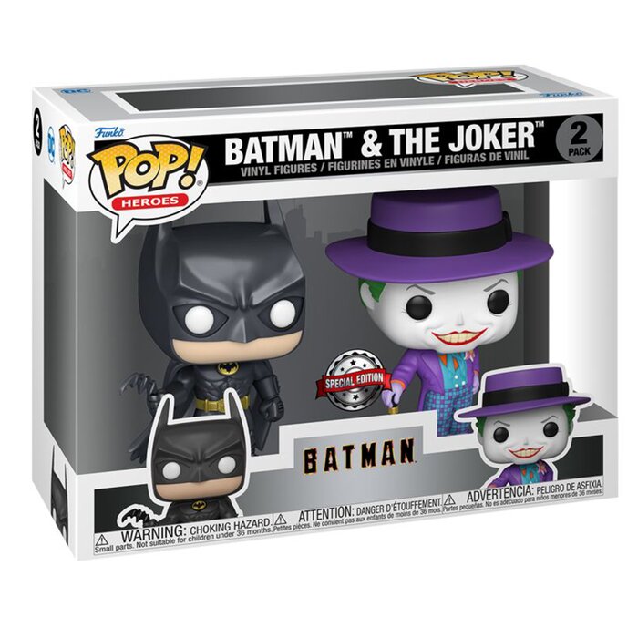 Pop! Heroes: Batman(1989) - Joker & Batman Toy Figures - 16x21x9cm