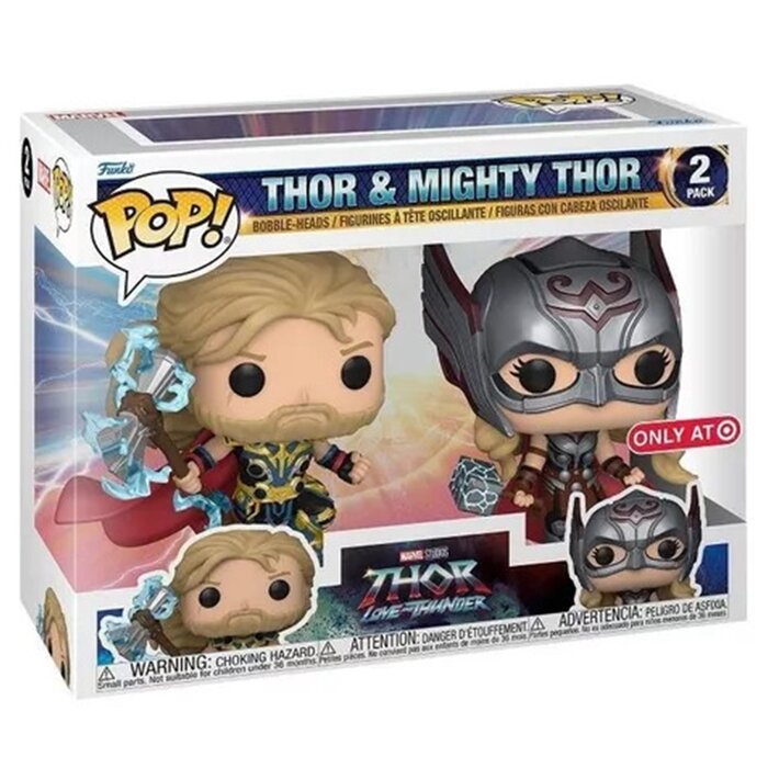 Pop! Marvel: Thor 4: Love And Thunder - Thor & Mighty Thor Toy Figures - 16x21x9cm