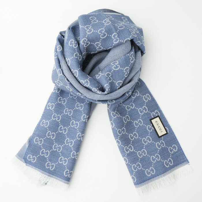 Half Gg Logo Wool Scarf 344994 - Fixed Size