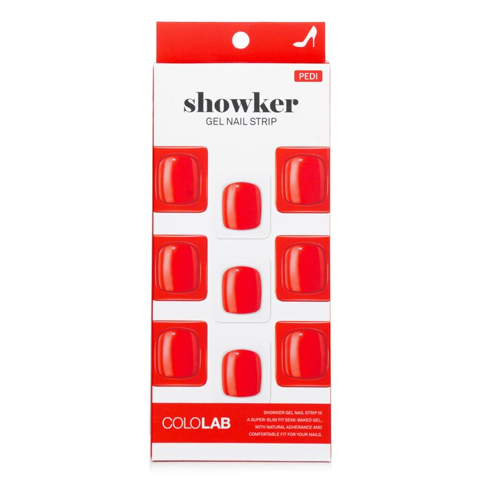 Showker Gel Nail Strip # Cpf504 Real Red - 1pcs