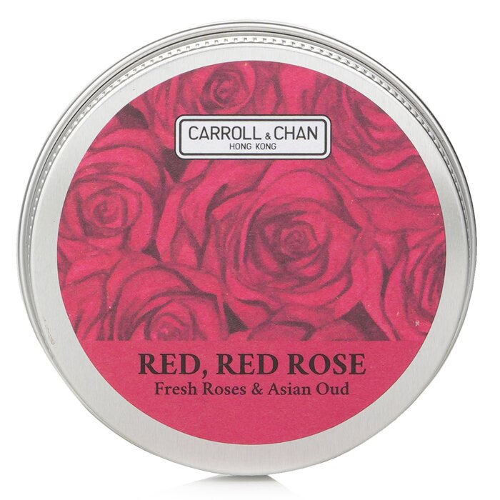 100% Beeswax Mini Tin Candle - # Red, Red Rose (fresh Roses & Asian Oud) - 1pcs