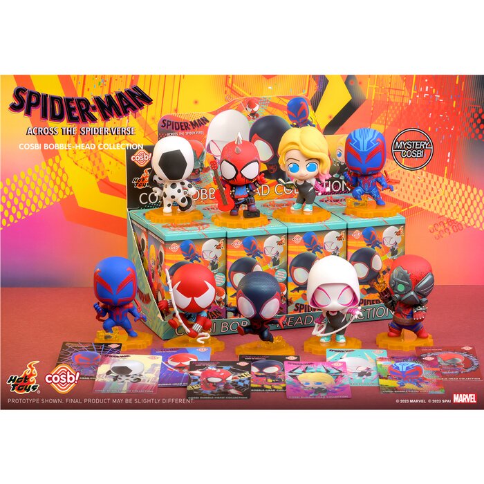 Spider-man: Across The Spider-verse Cosbi Bobble-head Collection (case Of 8 Blind Boxes) - 25x11x13cm