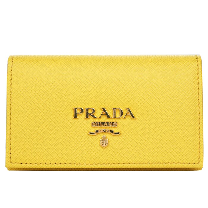 Prada Saffiano Leather Card Holder 1mc122 - Yellow