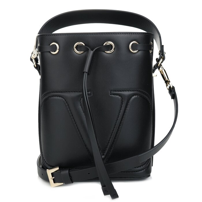 Valentino Small Vlogo Bucket Bag - Black