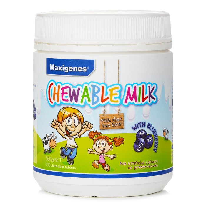 Maxigenes Chewable Milk Calcium With Blueberry 300g - 150 Chewable Tablets - 150pcs