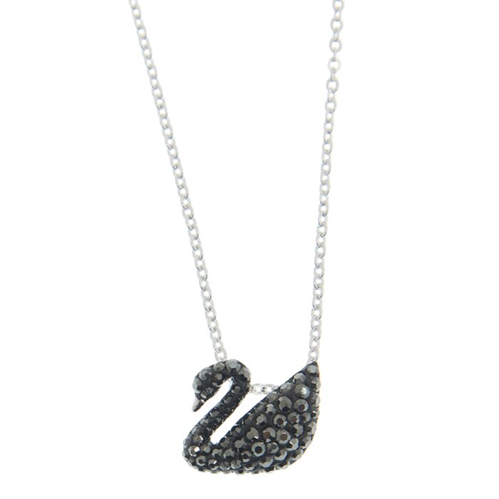 Swarovski Iconic Swan Pendant Swan 5347330  - Small, Black, Rhodium Plated - Black