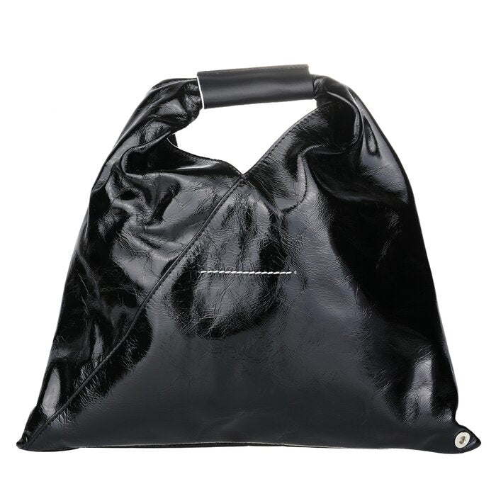 Mm6 Japanese Leather Top Handle Tote Bag - Black