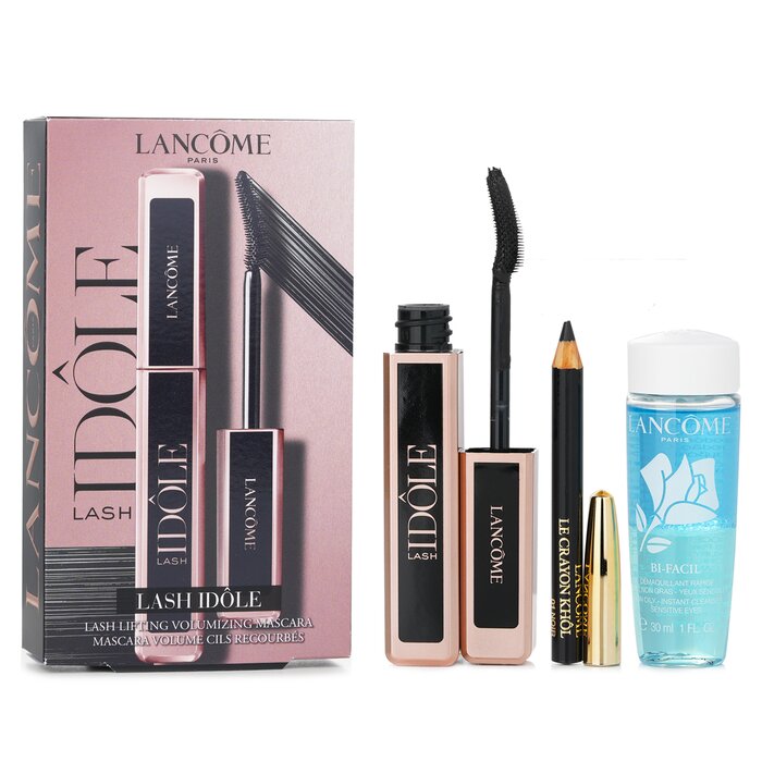 Lash Idole Mascara Set: Volumizing Mascara 8ml + Le Crayon Khol - No. 01 Black 0.7g + Non-oily Instant Cleanser 30ml 942911 - 3pcs